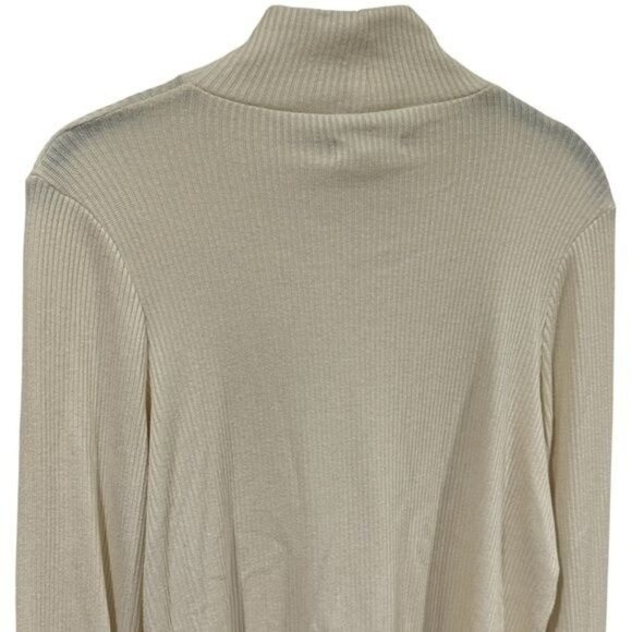 Madewell Ivory Ribbed Cowl Neck Lightweight Long Capsule Holiday Cabincore S - Picture 6 of 10